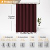 BTTN Burgundy Shower Curtain - Linen Textured Heavy Duty Waterproof