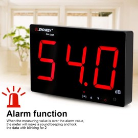 Sound Level Meter 30~130dB 9.6" LCD Display Wall Mounted Decibel Noise Meter with Alarm (SW-525A)