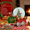 Lighted Musical Christmas Train Snow Globe Lantern with Christmas Trees,