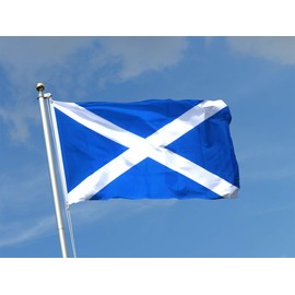 Cosymate Scotland National Flag - Saltire St Andrew's Cross Banner - Scottish Celebrations Flag with Brass Eyelets - Durable Flag for Flagpole - 100% Polyester, 90 x 150 cm