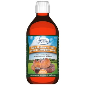 Omega Alpha Reishi Mushroom Liquid Extract 1000mg, Immune and Stress Support, 250ml, 250ml