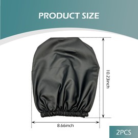Zeathery 2 PCS Seat Headrest Cover, Flexible Stretch PU Leather Full Wrap Non-Tracking Fit Waterproof Seat Headrest Protector, Reusable Replacement Accessory for Most Cars (Black #M)