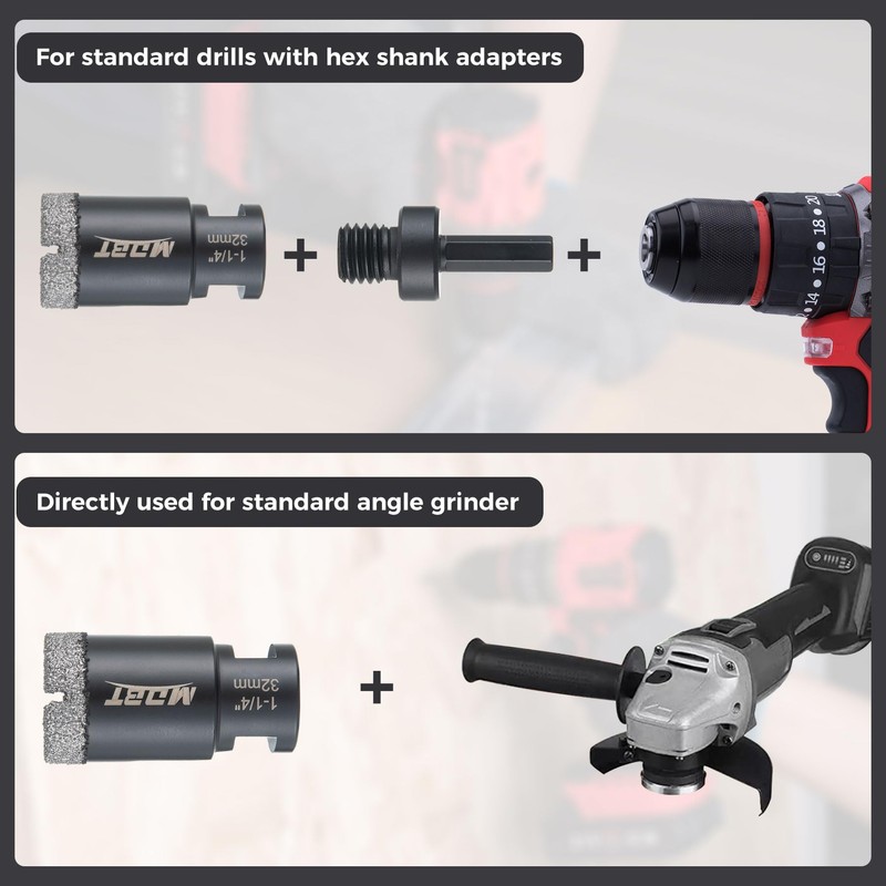 9 Pack Premium Diamond Drill Bit Set - Versatile Tools