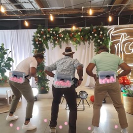 YUBAIHUI 3 Sets Baby Shower Games Funny Bridal Shower Games Activities - Funniest Baby Shower Game Ever, Ice Breakers for Boy or Girl, Ping Pong Twerk Game (Pink)