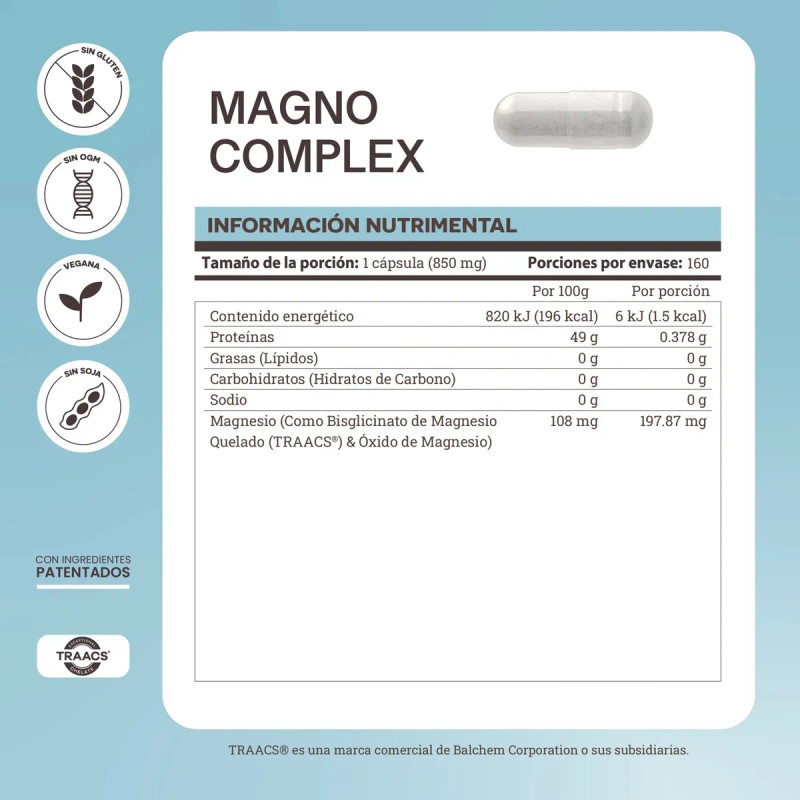 Matter Smart Magno Complex Bisglicinato Magnesio Quelado 100 Cápsulas