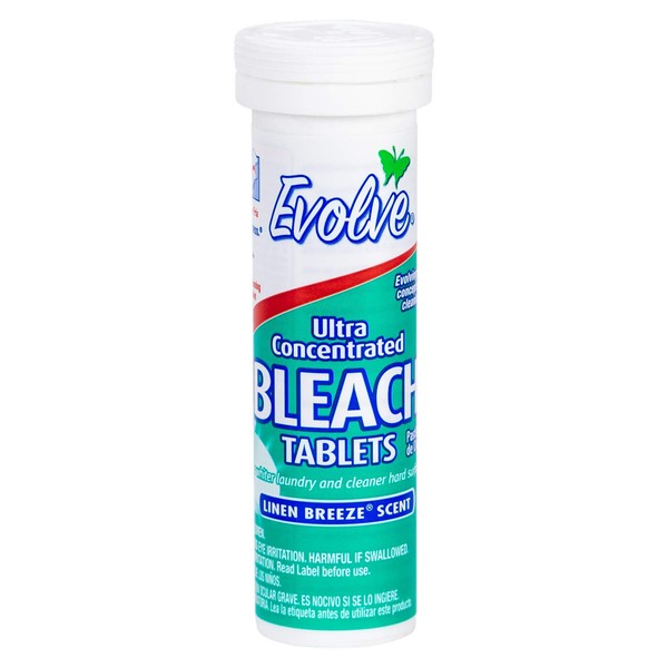 Evolve Concentrated Bleach Tablet 8 ct Travel Size Linen Breeze
