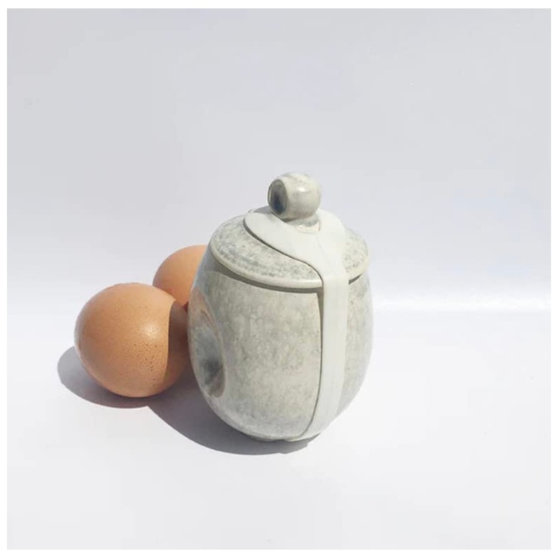 AggCoddler - Scandinavian Porcelain Egg Coddler with Simple Lid -