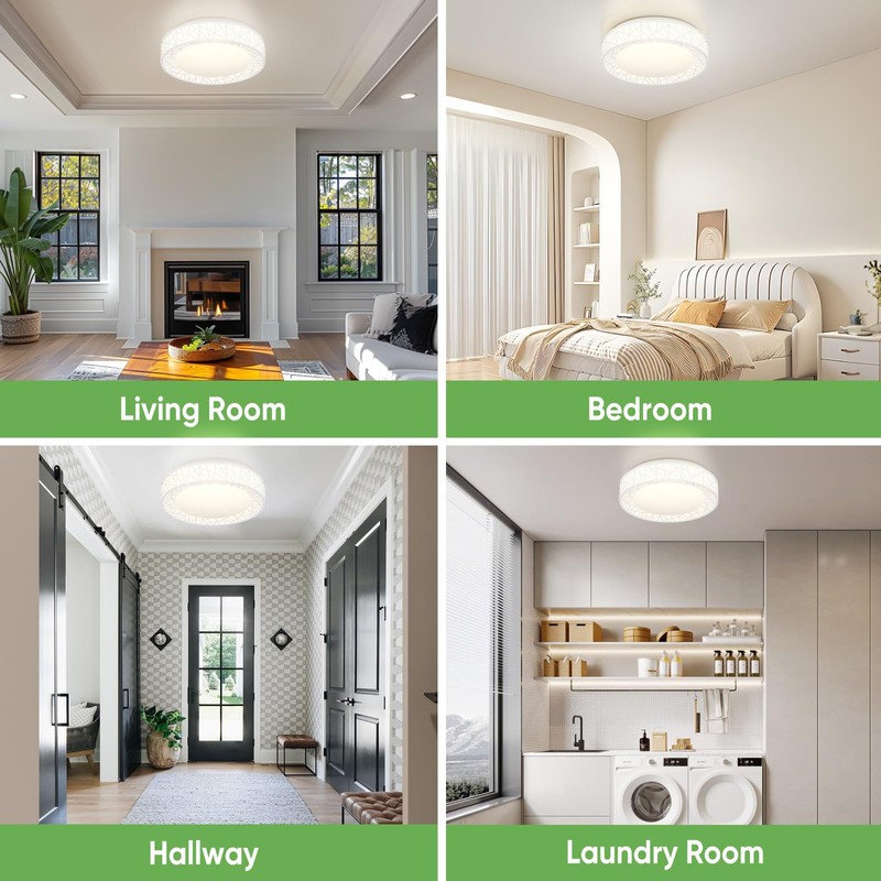 Lightania 12 Inch Flush Mount Ceiling Light, Modern White LED