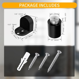 TOPTAKE Door Stoppers – Robust Magnetic Door Stopper and Holder for Enhanced Door Security, Fit for Doors Under 2.5 inches – Anti-Rust Stainless Steel Door Stops (1, Black 1PCS)