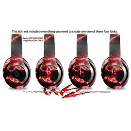 Skin Decal Wrap Works with Beats Studio 2 and 3 Wired and Wireless Headphones Electrify Red Skin Only Headphones NOT Included