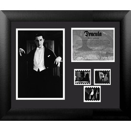 FILMCELLS Dracula (Bela Lugosi - 1931) Universal Monsters Framed Wall Art Presentation -3x Clips of 35mm Film - 13x11 - Rare Collectible