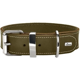 HUNTER Collar Aalborg Special, 50 67273 Soft genuine cow leather, olive, XL