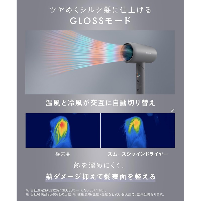 SALONIA Smooth Shine Dryer, Large Airflow, Quick Drying, Lightweight, Pink