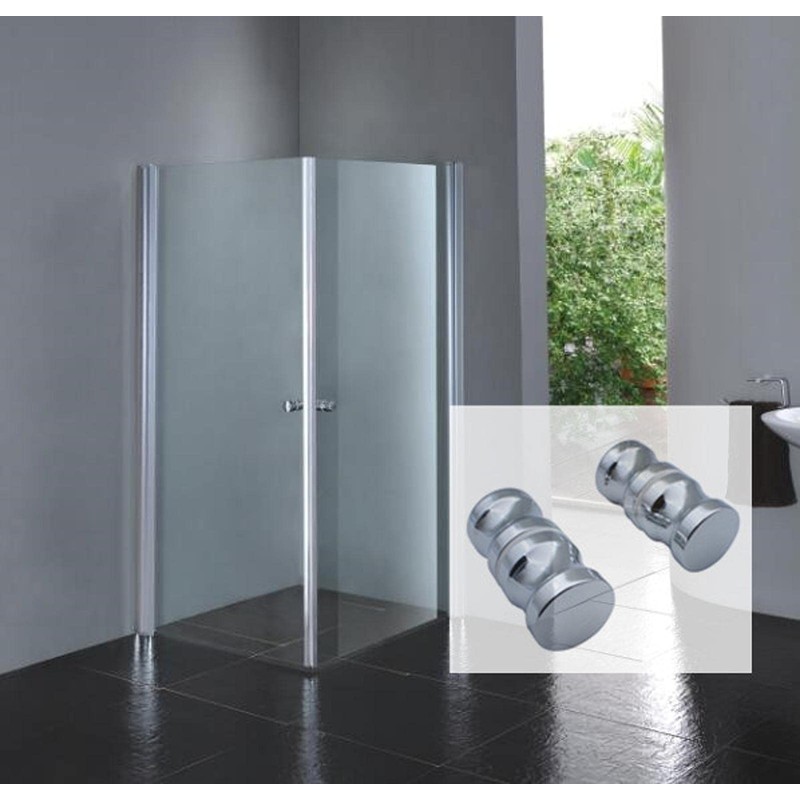 KEABATH Shower Door Knobs 2 Pairs Round Chrome Glass Door