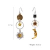 Teppdfann 14K Gold Plated Vintage Sun Moon and Star Asymmetric