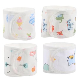 4pcs cubierta del cordón umbilical para recién nacidos 0-12 meses, banda de botón de bebé algodón algodón suave con 4 estilos, banda vientre bebé para regalos niña, cubierta del cordón