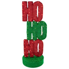 Lighted Ho Ho Ho Outdoor Christmas Sign Decoration - 39" - Warm White Lights