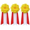 Chest Ribbon Rose, Medium Size, 3 Piece Set, Yellow