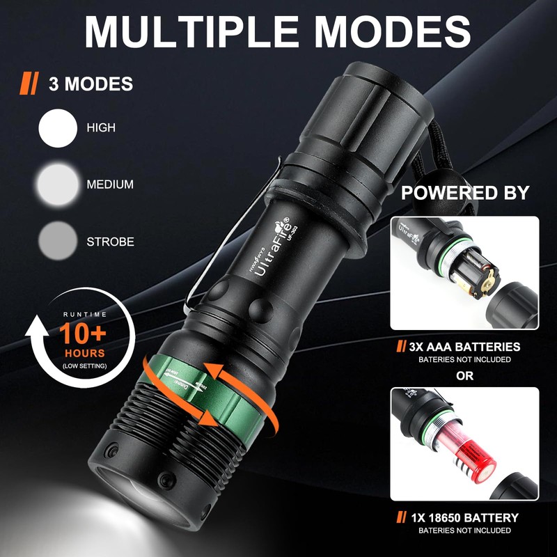 ULTRAFIRE 2pc 11-Inch Signal Traffic Wand Safty LED Flashlight 250