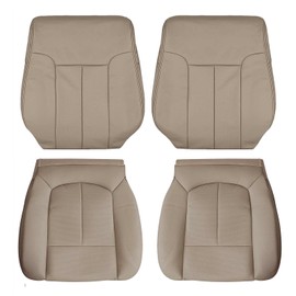 SHTLYH Driver & Passenger Bottom & Lean Back Perforated Leather Seat Cover Tan Replacement for 2009-2014 Ford F150