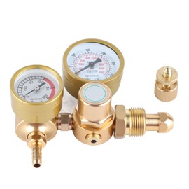 Gas Welding Regulator Argon CO2 Gauge TIG MIG Flowmeter 4500psi Cylinder Pressure Reducing Valve 1/4in Outlet 6.605GPM