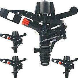Suinga Pack 5 x Agricultural Water Sprinkler Adjustable Angle from 0 to 360 - Range 13-18 MTS Male 3/4'' Thread Flow 1040 to 2100 LH