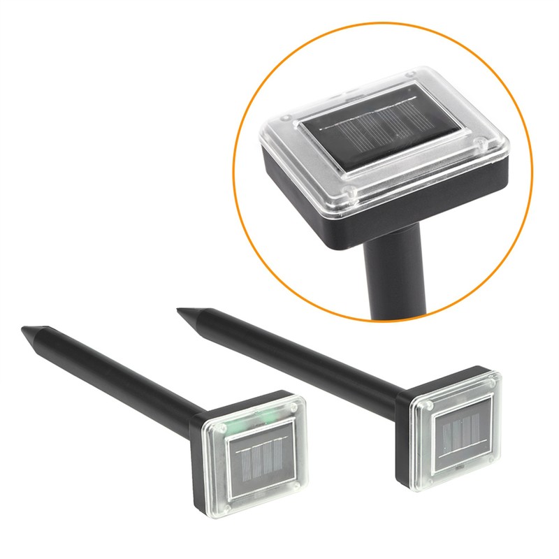 2pcs Garden Solar Powered Ultrasonic Repeller Pest Rodent Mouse Mice