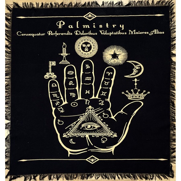 Indian Consigners Palm Line Wall Hanging Palmistry Altar Cloth Celestical