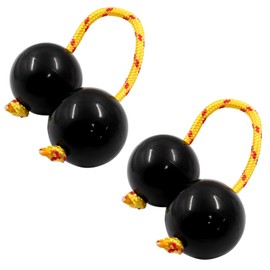 Hitefu 2 Pairs of Rhythmic Balls, Kashaka Instrument Music Egg Shaker Double Gourd Percussion African Shaker Rattle for Adults Beginners Hand Percussion Shakers Parties and Performances (Black)