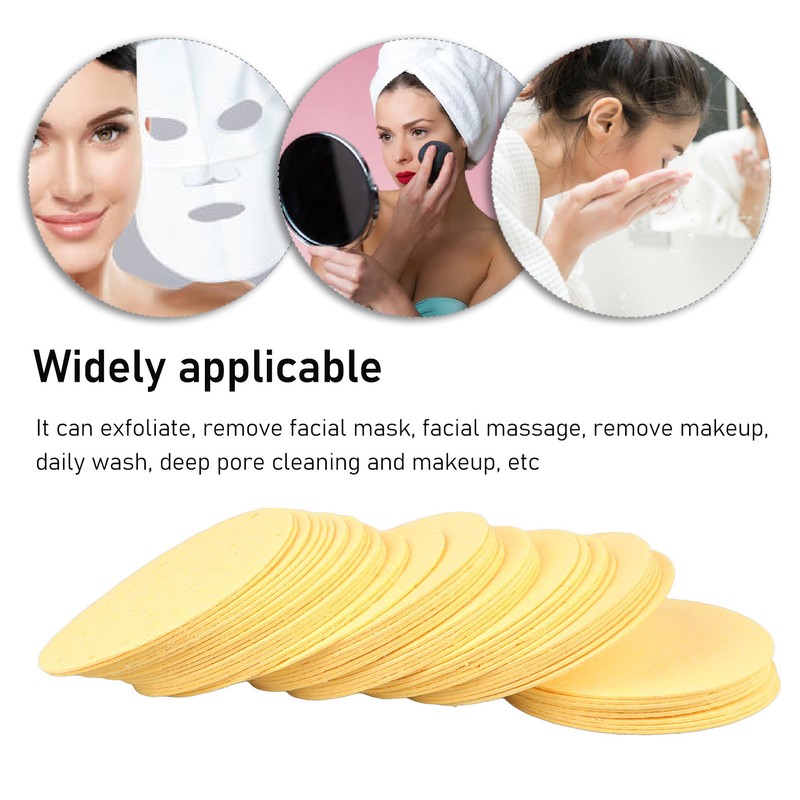 Compressed Wood Pulp Facial Sponges Natural Cellulose Face Sponge for