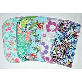 2 Ply Printed Flannel 8x8 Inches Set of 5 Little Wipes Flower Splash