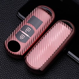 KUNIO Car Key Fob Cover fit for Mazda 2 CX-5 CX-7 CX-9 CX-3 CX-4 CX-8 MX5 Atenza Axela RX8 Key Cover TPU Keychain Car Key Case Key Fob 2 Buttons Pink