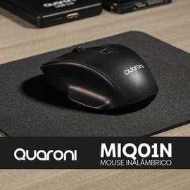 Quaroni Mouse MIQ01N. Sensor Optico, 4 Botones  Scroll, Inalámbrico, 16001200800 DPIs. Plug  Play.