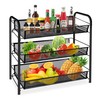 CVHOMEDECO. 3 Tier Fruit Basket Large Capacity Rectangular Metal Fruit