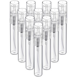 Fandamei Mini Spray Bottle, 10 Pack 5ml Mini Plastic Spray Bottle Empty, Fine Mist Refillable Mini Perfume Bottle, Perfume Atomizer, Small Sample Containers, Plastic Portable Travel Bottle, Clear