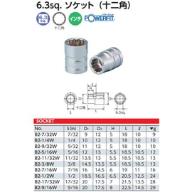 京都機械工具 (KTC) Socket 12 Corners B2 – 1/4 W Small: 1 4/X Total length: 18 X Bayonet Corner: 6.35 mm