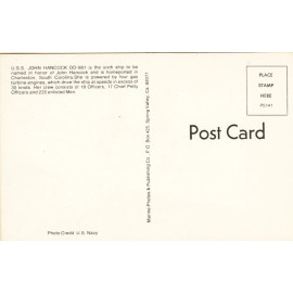 MPP USS JOHN HANCOCK DD 981 US Navy Ship Postcard P5141