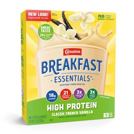 Carnation Breakfast Essentials High Protein Drink Mix, Classic French Vanilla, 10 CT, 13.1 Ounce (Pack of 3)