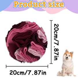 Andiker 5.9" Snuffle Ball for Dogs, Plush Colorful Interactive Snuffle Ball Hide Treat Dog Puzzle Toy for Relieving Boredom and Training Machine Washable Dog Balls for Small Dogs (Pink, L)