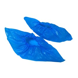 AURMOO Disposable Shoe Covers, Pack of 50, Double Layer Shoe Covers, Disposable Shoe Covers, Waterproof, Tear-Resistant, Puncture-proof for Indoor Outdoor Use, blue