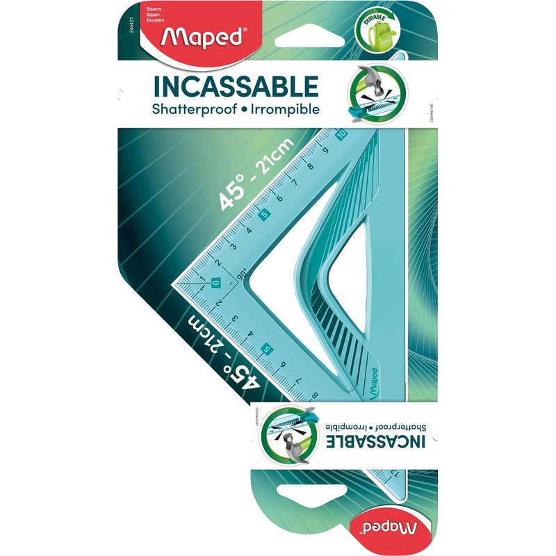 Maped Flex - triangles (45°, Green, Translucent, Plastic, Hanging bag)