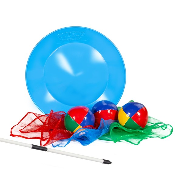 Juggle Dream Juggling Game Set Juggling Plates (Blue) with Stick,