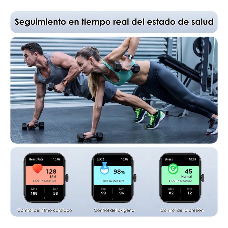 Smartwatch FeipuQu FPR50 Negro 1.85" Resistente al Agua IP68 con