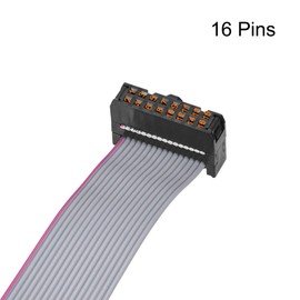 sourcing map IDC Wire Flat Ribbon Cable FC/FC Connector A-type 16Pins 2.54mm Pitch 50cm Length Gray