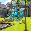 VEWOSTAR Outdoor Wind Spinner 58" Metal Peacock Wind Spinner Double