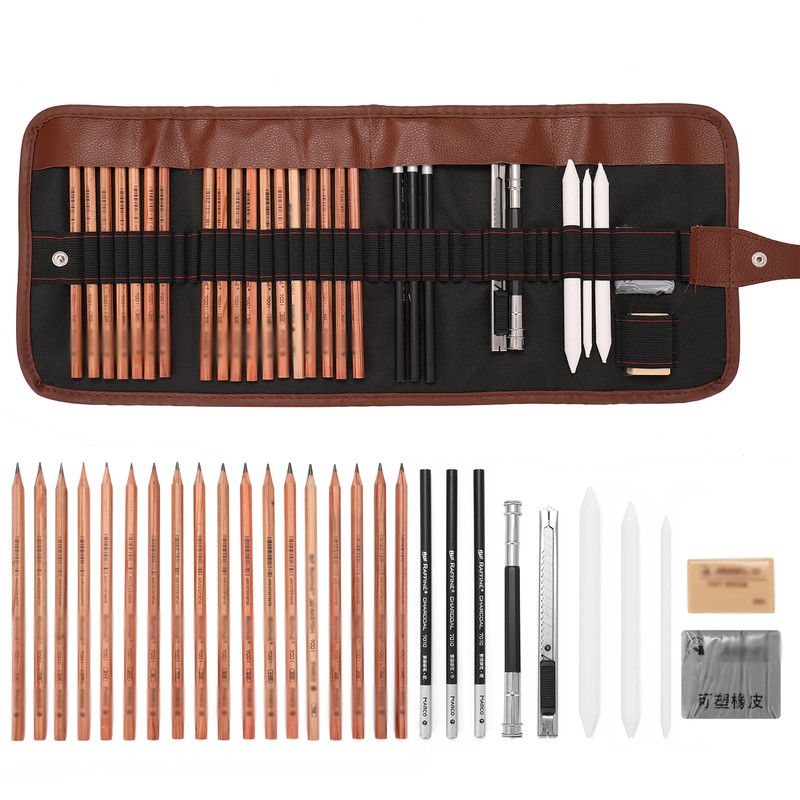 Drawing Beginner Sketch Set Charcoal Pencil Eraser Art Craft Painting