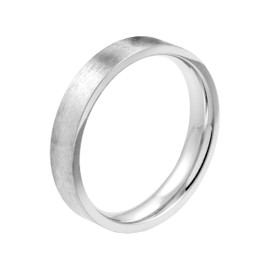 meditoys Stainless Steel Ring for Women Brushed Stainless Steel Nickel-Free Timeless and Elegant Width: 3.5 mm