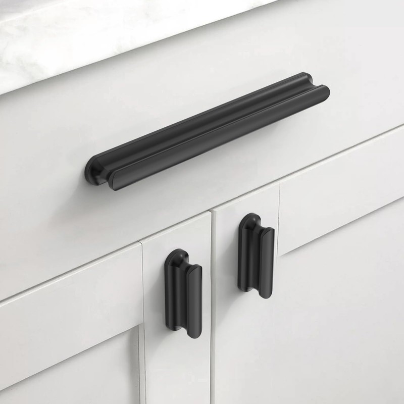 Coinkoly 10 Pcs Black Kitchen Furniture Handles Hole Distance 128mm