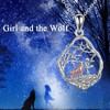 WINNICACA Wolf Necklace for Women Wolf Gifts Wolf and Women