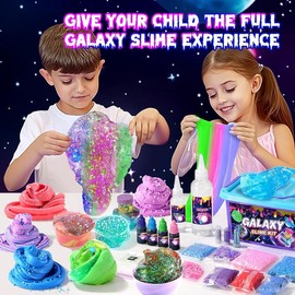 Easter Gift Mini Galaxy Slime Kit for Girls (Ages 6-12) – Glimmer Crunchy, Foam & Butter Slime, Stress Relief & Party Favors